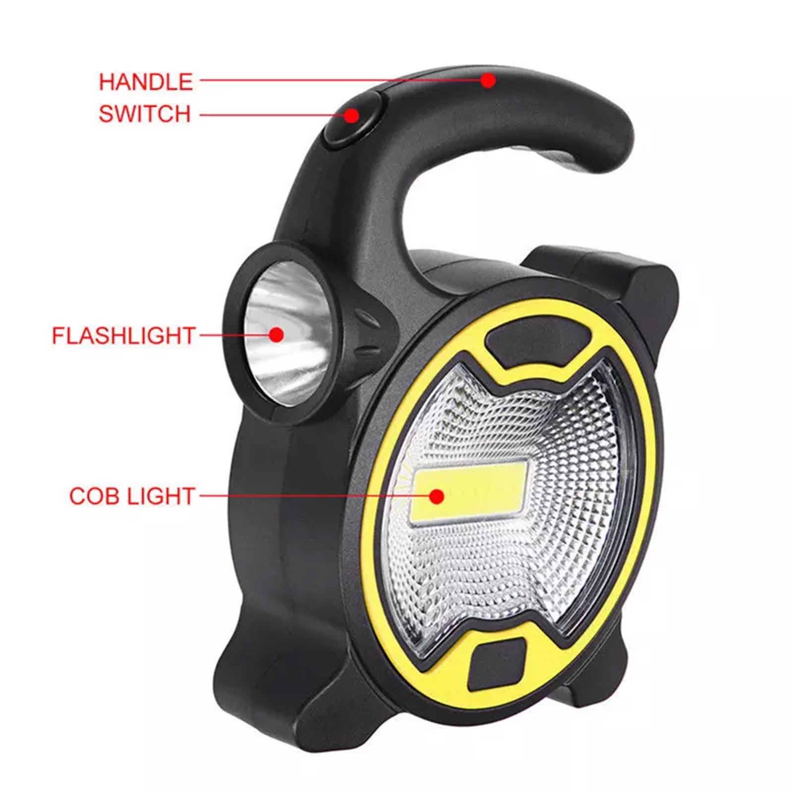 1pc LED COB Camping Flashlight Lantern AA Battery Power Floodlight + Side Torch Light Mini Portable COB Camping Lamps Work Lights 