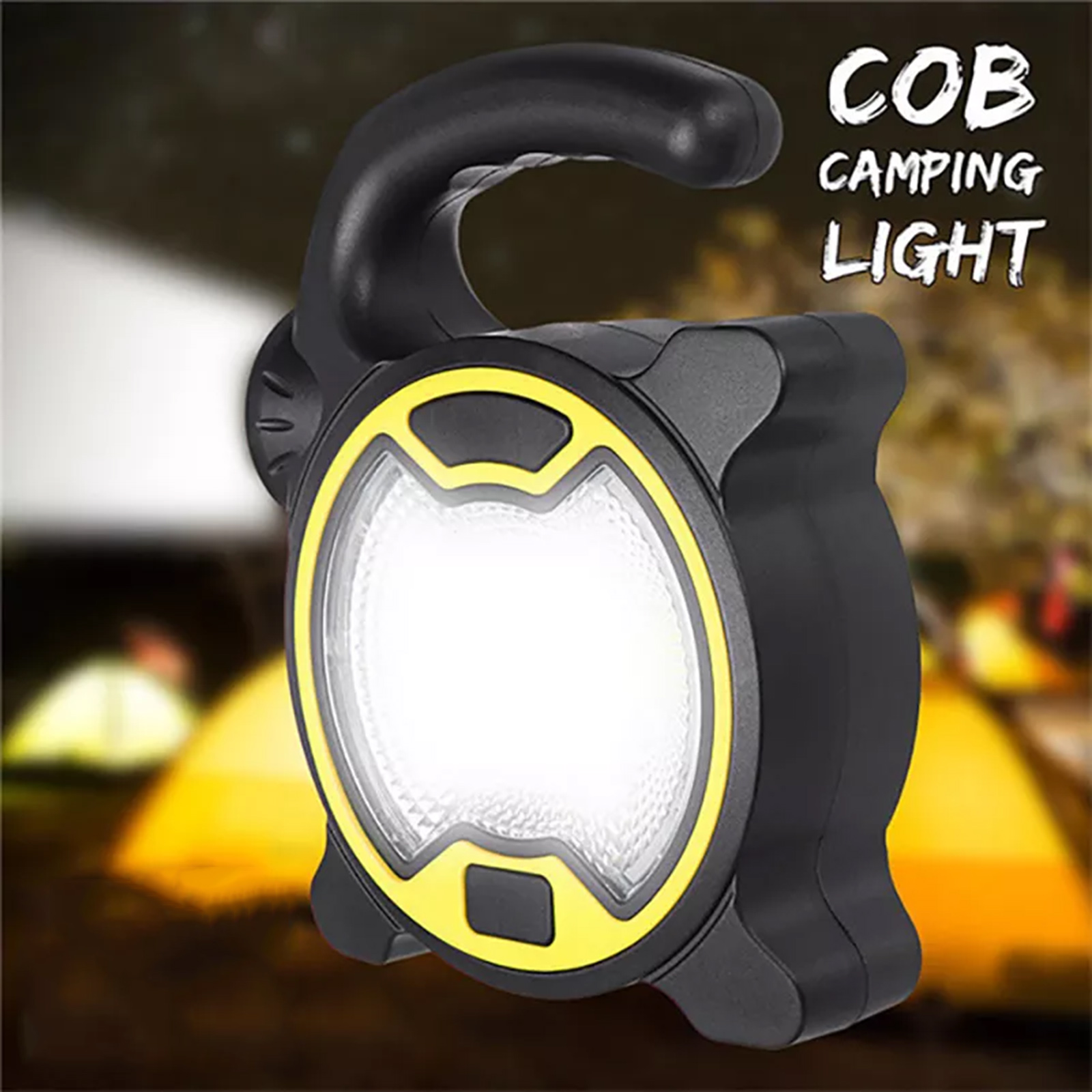 1pc LED COB Camping Flashlight Lantern AA Battery Power Floodlight + Side Torch Light Mini Portable COB Camping Lamps Work Lights 