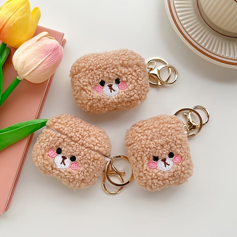 

1pc Cute Plush Teddy Design Earphone Case Earphone Sleeve For Airpods 1/2/3 Pro