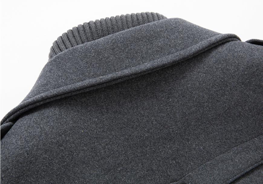 Compra online de Casaco de mistura de lã masculina jaqueta de lã de outono  homem peacoat casacos de lã de inverno gola virada para baixo