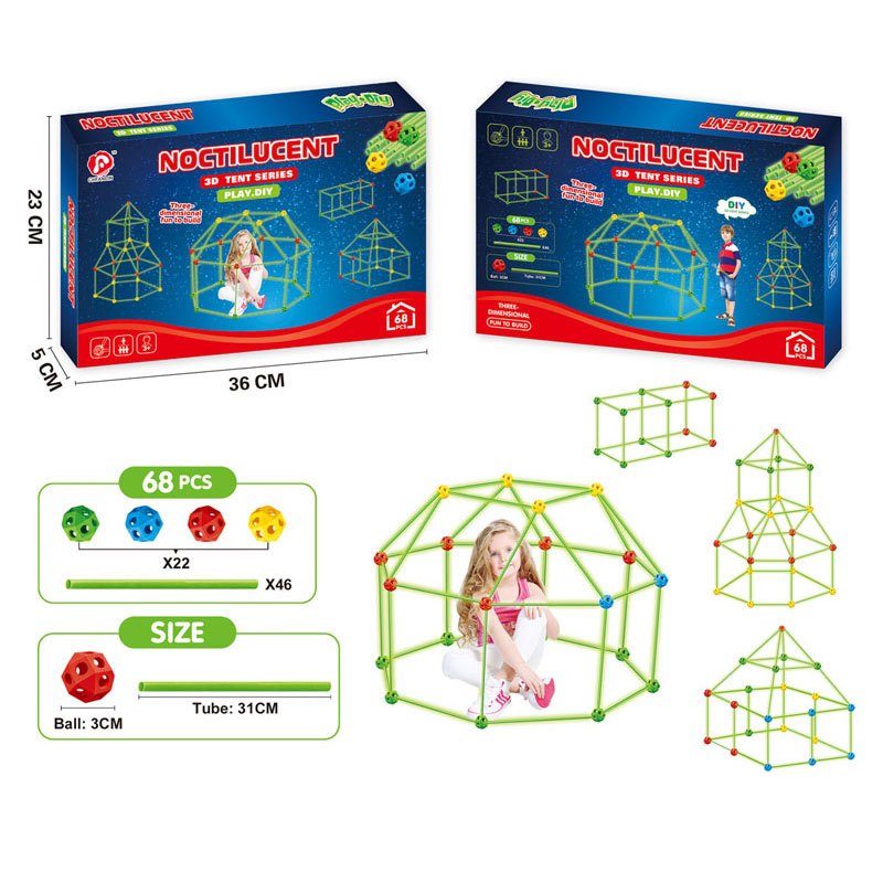 Kids forts building kit Construction Fortress Child Game Tents Fort Build  Kid DIY 3D Assemble Tent