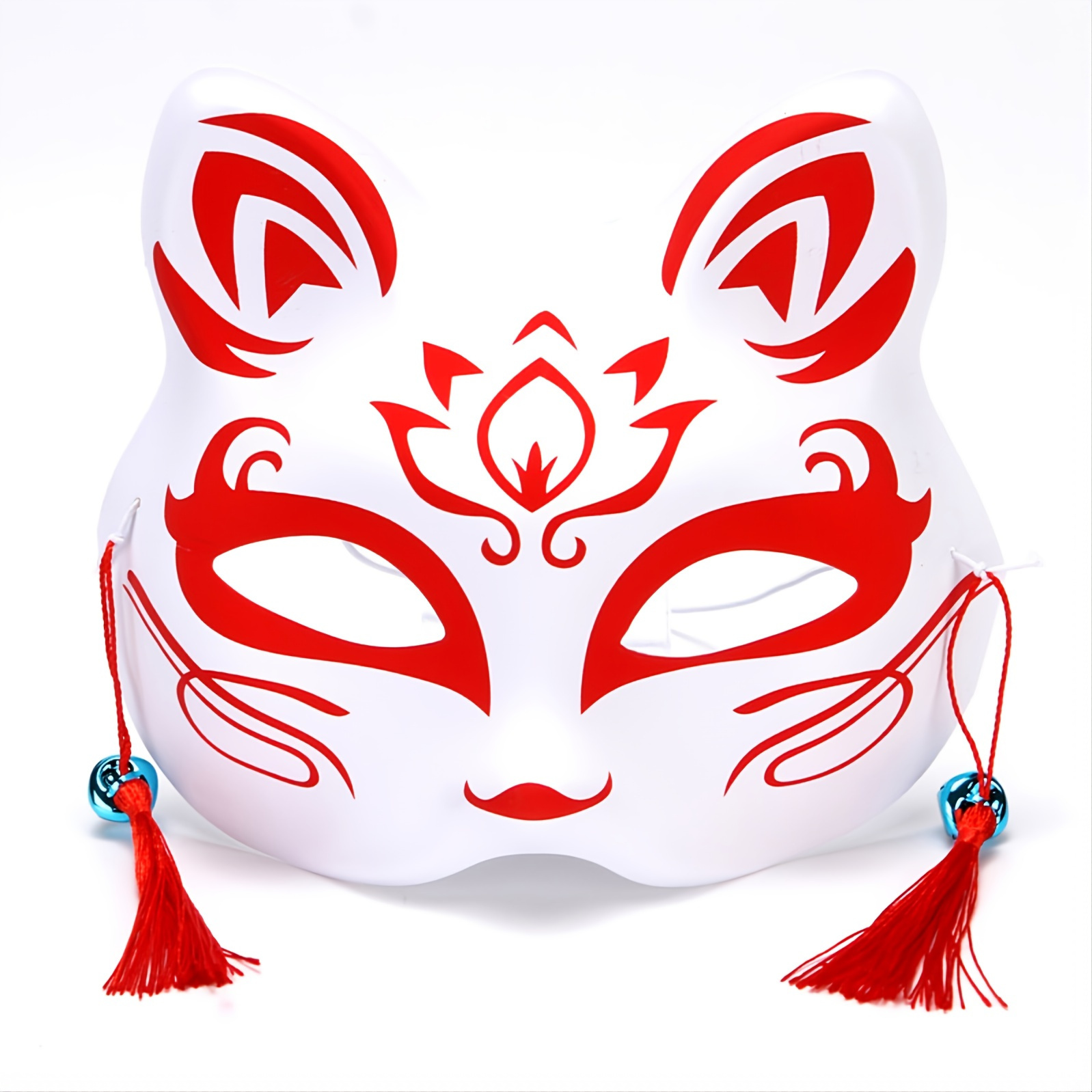 red and white fox mask