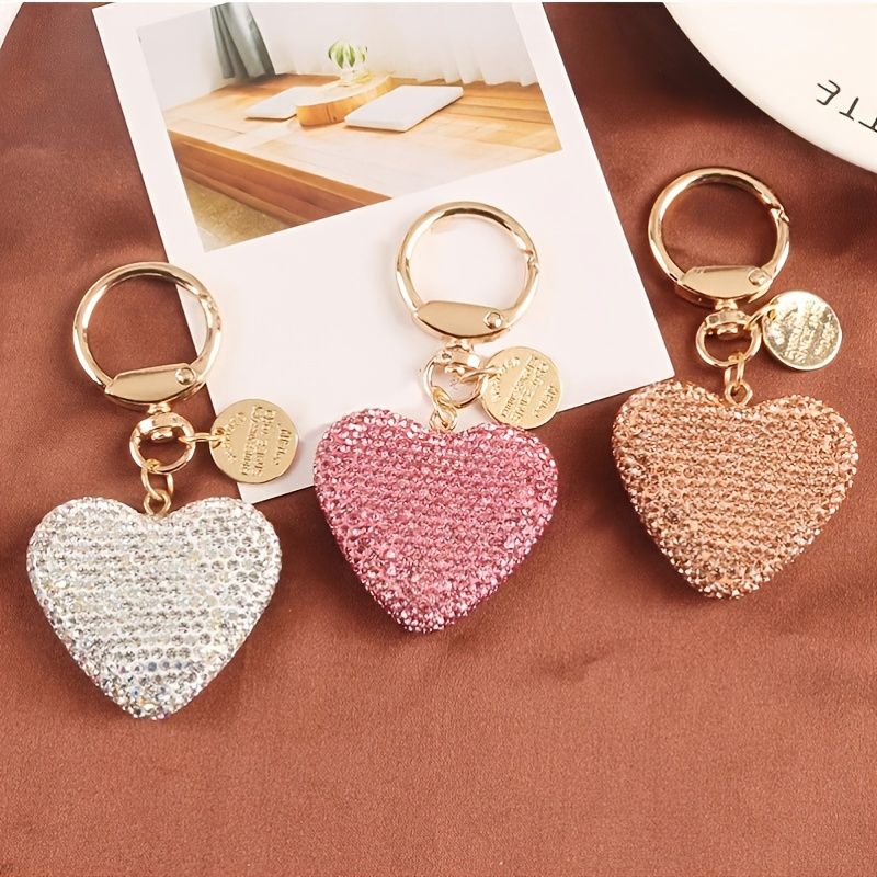 

1pc Car Key Chains Couple Peach Heart Car Keychain Women Handbag Pendant Keyring Gift