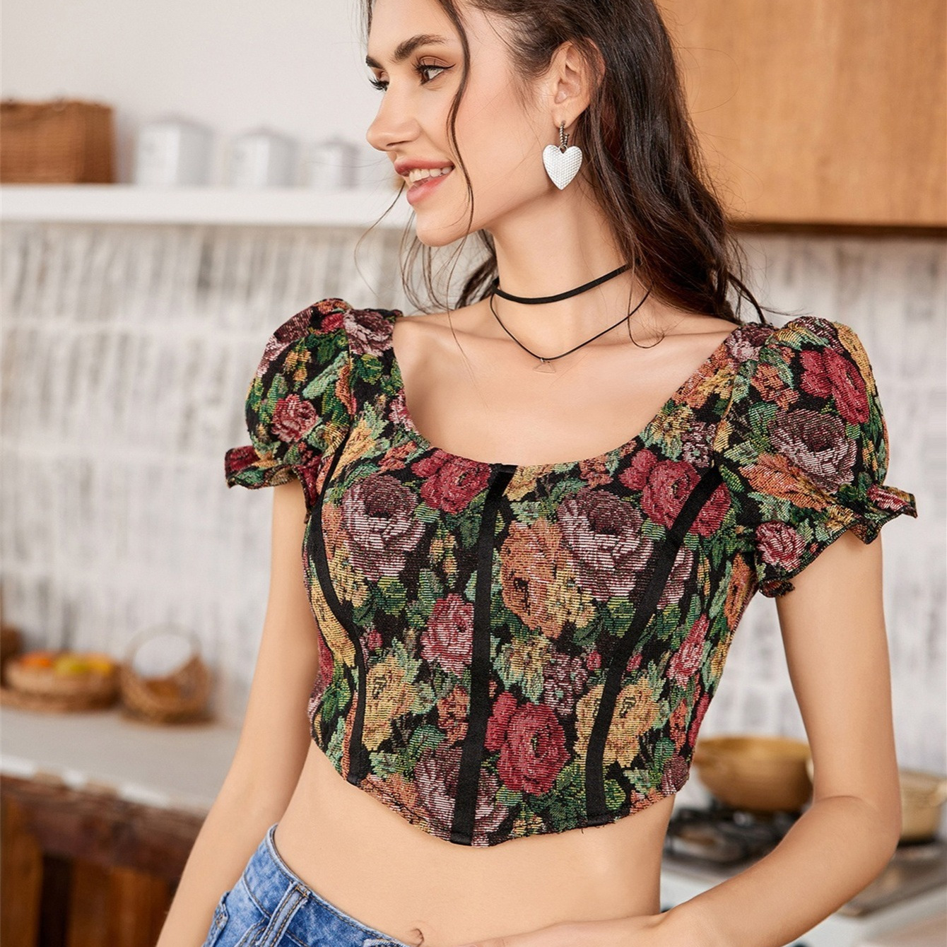Curvy Floral Cutout Seamless Crop Top – 4 THE LOVE OF THINGZ