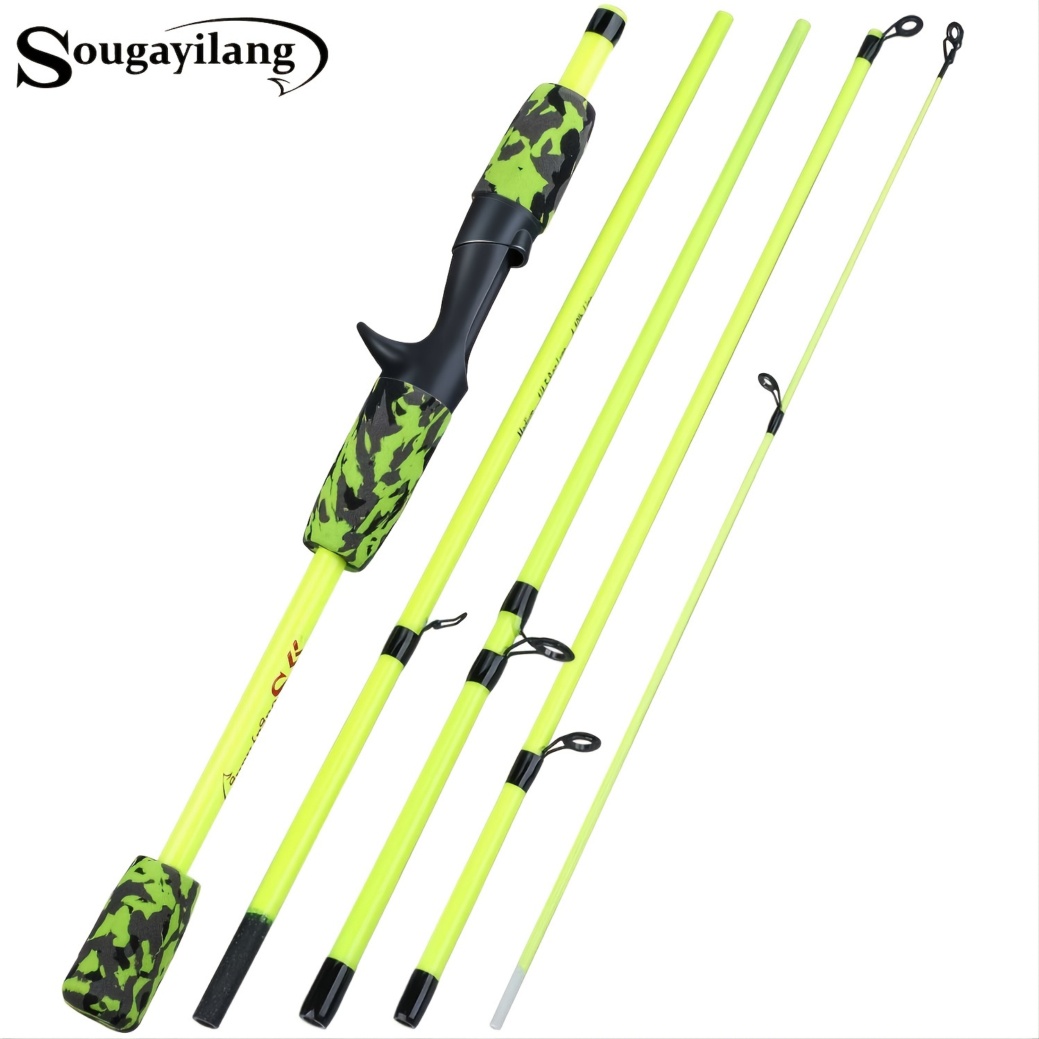 

Sougayilang Ultralight 5-section Travel Fishing Rod With Comfortable Eva Handle - Perfect For On-the-go Fishing