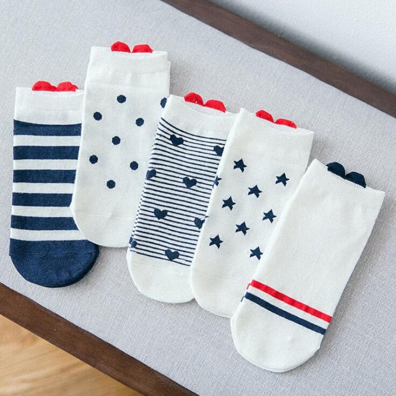 5 Pair Of Women's Comfortable Short Socks With Back