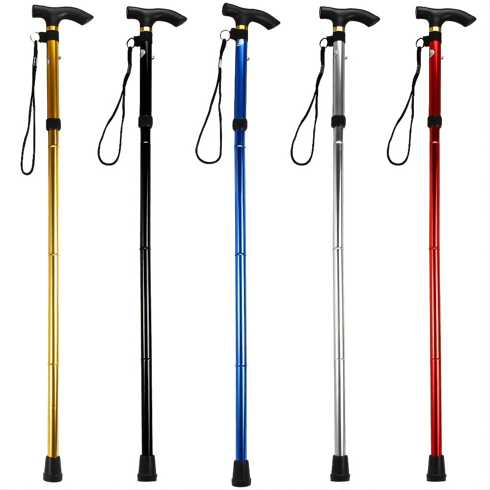 

Lightweight Foldable Walking Stick With Rubber Tip And Adjustable Height - Perfect For Hiking, Trekking, And Travel