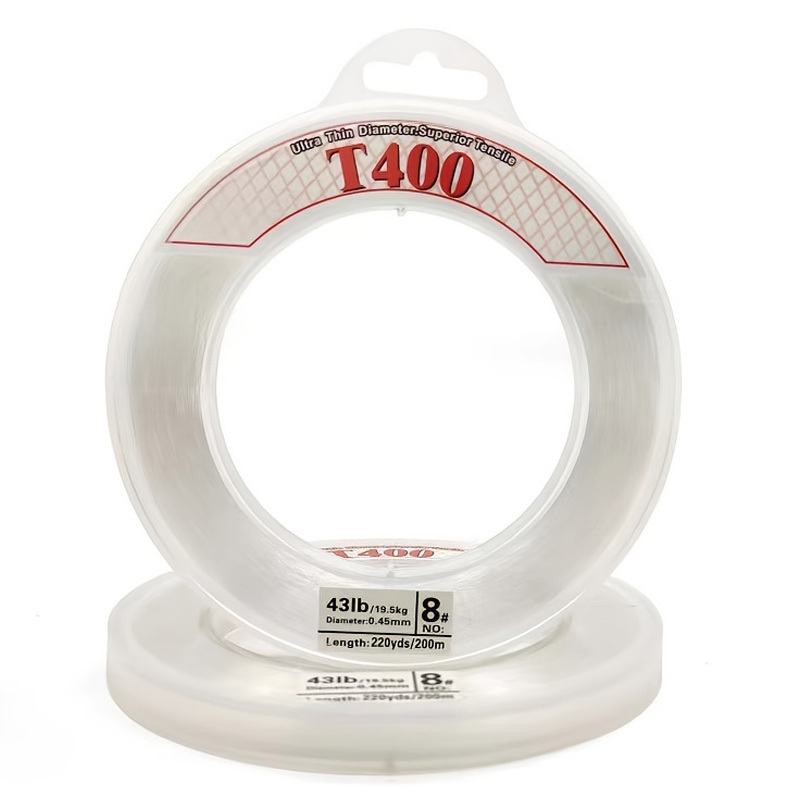 Ultra Thin Diameter Superior Tensile T400 No.8 Clear Fishing Wire