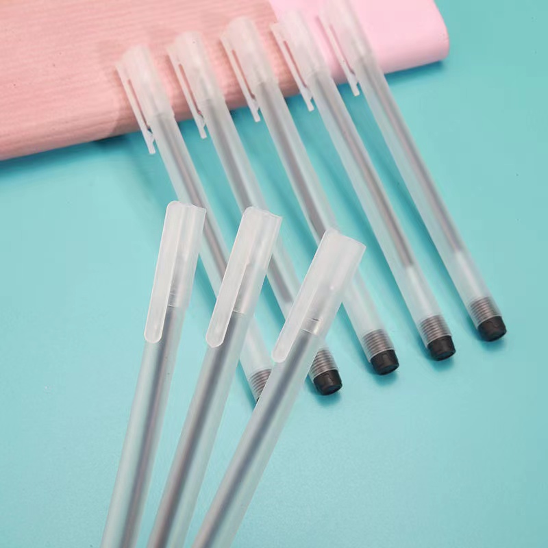 10pcs Matte Gel Gel Pen Black 0.5 Needle Pen Signature Pen For Students To Brush Question Or Office Use