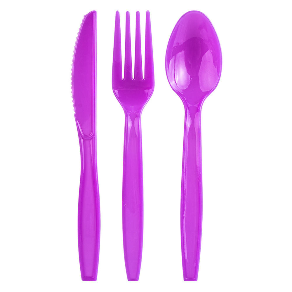 Lasnten Juego de cubiertos de plástico con purpurina de 180 piezas,  cubiertos desechables para fiestas, incluye 60 cuchillos, 60 cucharas, 60