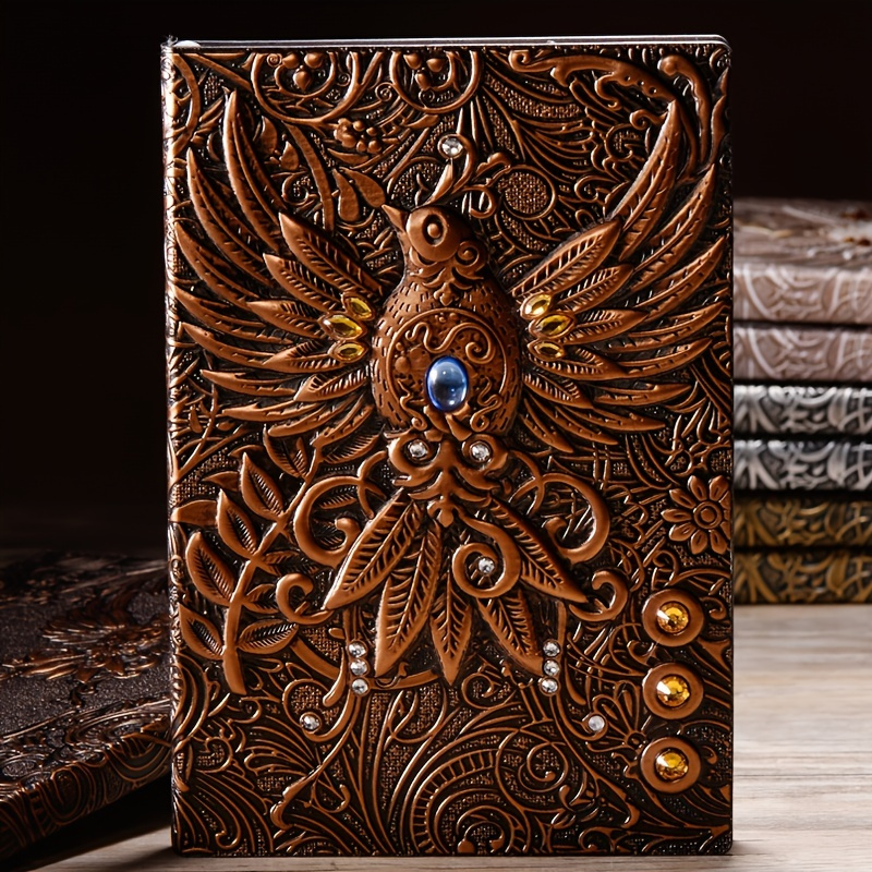 Notebook / Journal, Unique 200 Page Book with 3D Silver Dragon