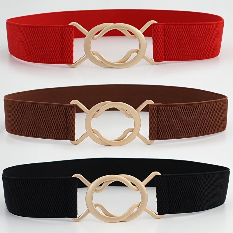 1pc Elastic Waist Belt Adjustable Waist Elastic Buckle Elastic Belt