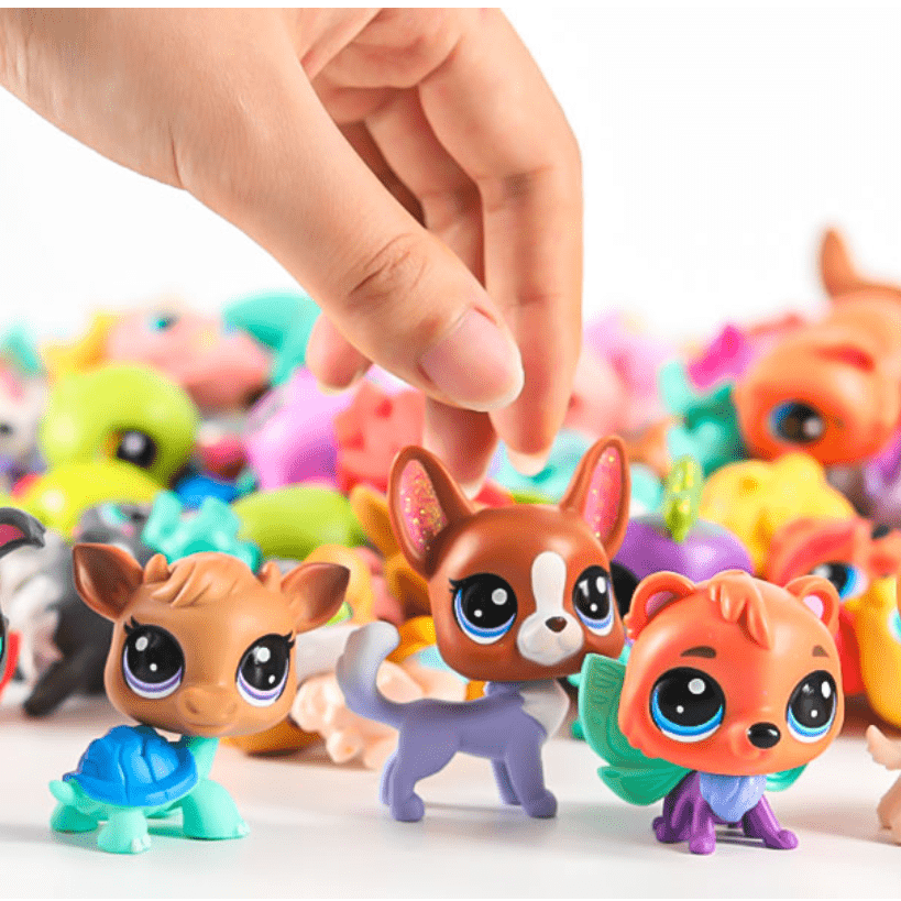 LPShome LPSCR Littlest Pet Shop, LPS Rare Children's Toy, Interesting  Cartoon Cats and Dog Toy Dragon Sets, Mini pet Shop Birthday GiftRandom 4  Pieces