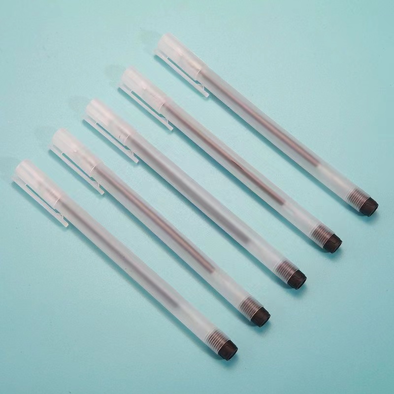 10pcs Matte Gel Gel Pen Black 0.5 Needle Pen Signature Pen For Students To Brush Question Or Office Use