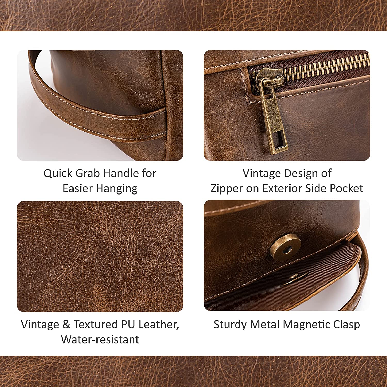 Extra large men's leather toiletry online bag