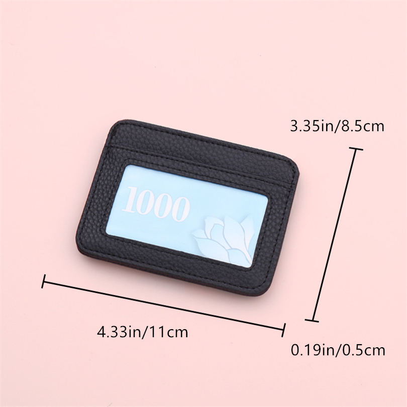 Simple Card Holder Small Faux Leather Credit Card Holder Id Temu