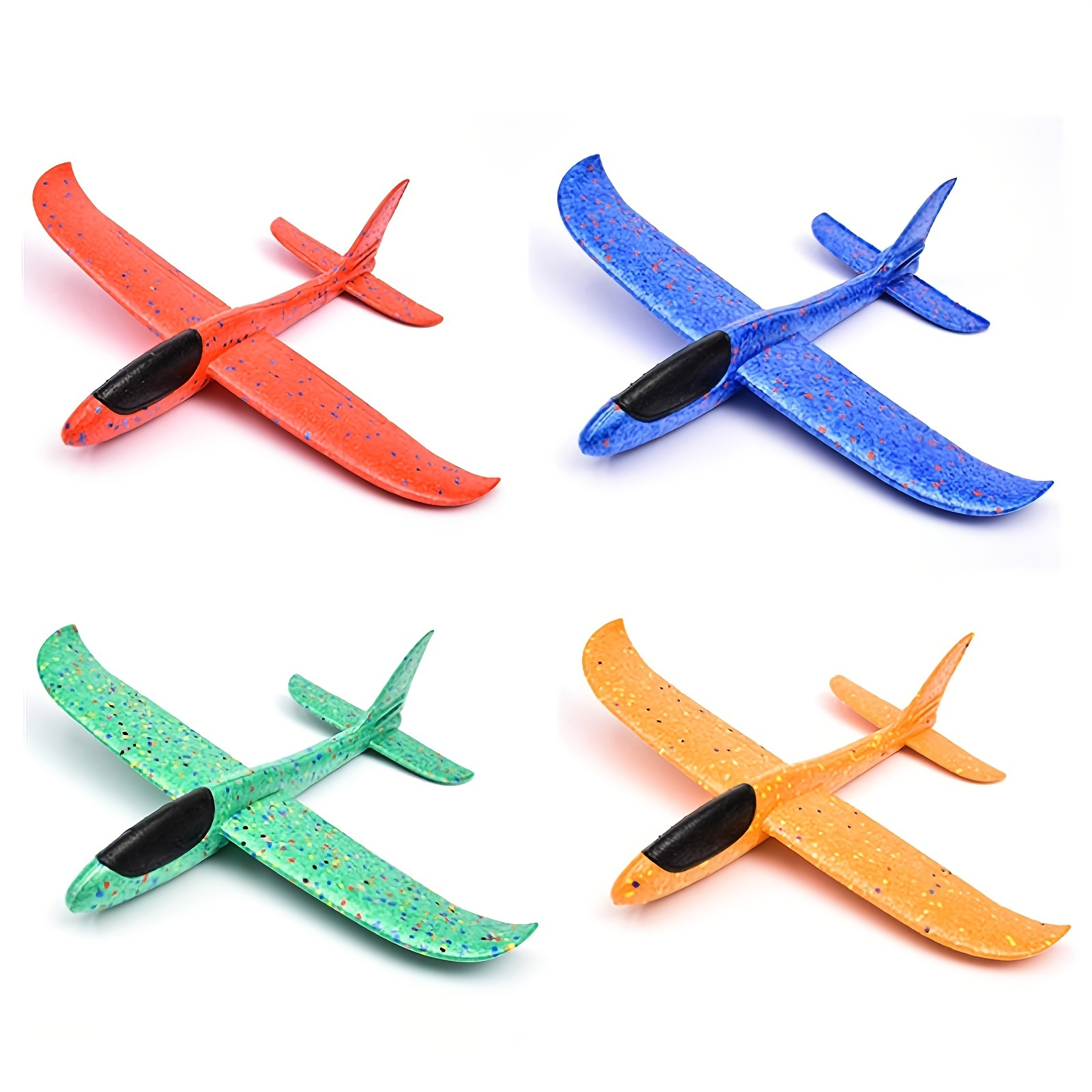 

Airplane Toy Gift For Boys Kids Glider Planes Foam Flying Airplane Kit Gift For Kids Garden Yard Sports Playing (4 Pack 15'')