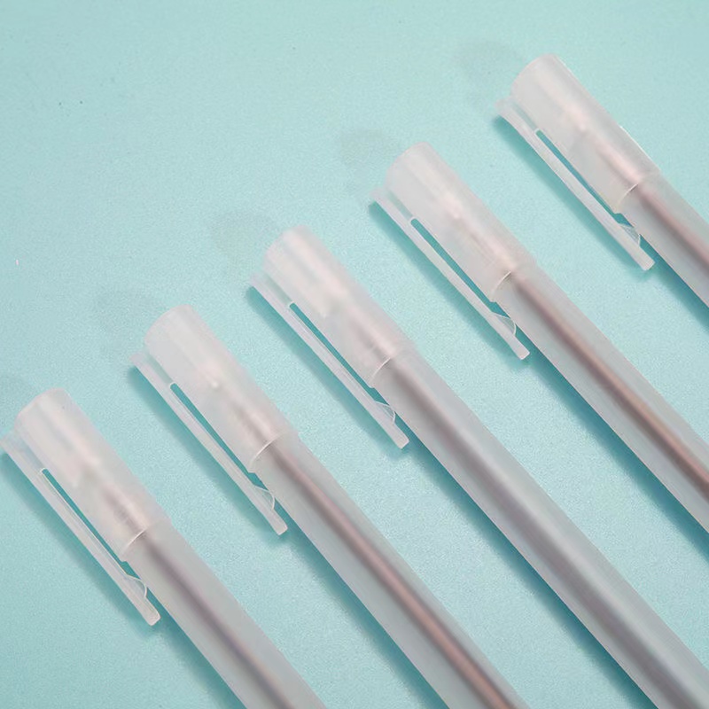 10pcs Matte Gel Gel Pen Black 0.5 Needle Pen Signature Pen For Students To Brush Question Or Office Use