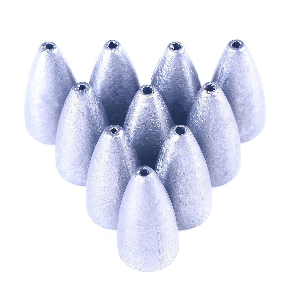 10pcs Fishing Weights Sinkers Durable Bullet Shaped Fishing Lead