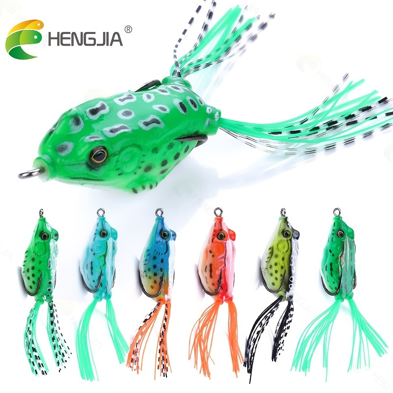 6pcs High-Quality Frog Fishing Lures - Soft Crank Baits for Salmon Fishing  - 5.5cm/2.17in, 12.5g - Perfect Tackle for Anglers
