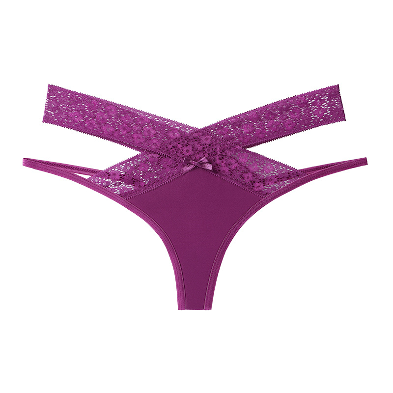 Purple lace strappy Brazilian panty, Women's panties