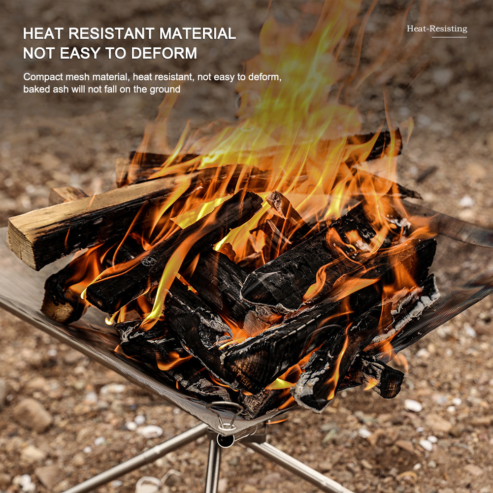 Ash Barbecue en acier portable pliant barbecue charbon de bois camping