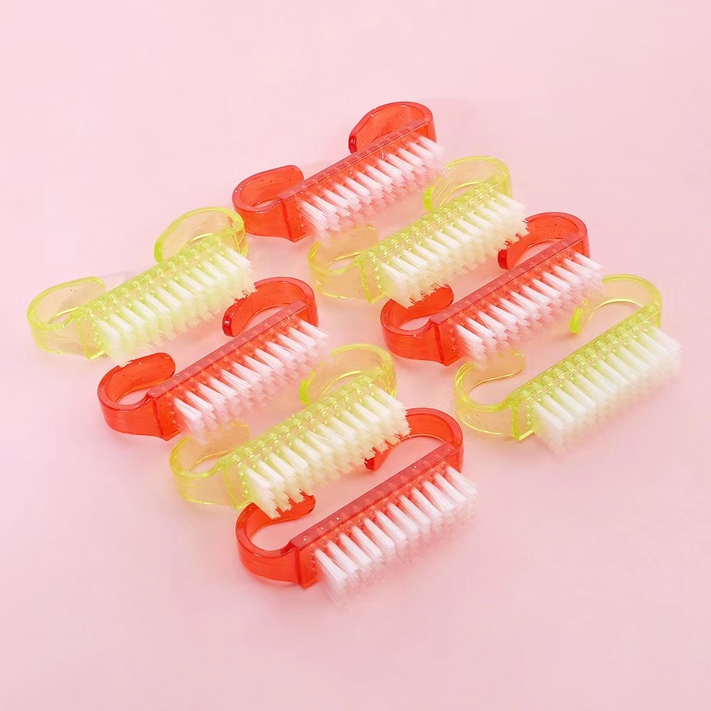 10 Pcs/Lot Acrylic Nail Brush 4 Color Nail Art Manicure Pedicure Soft Remove Dust Plastic Cleaning Nail Brushes File Tools Set