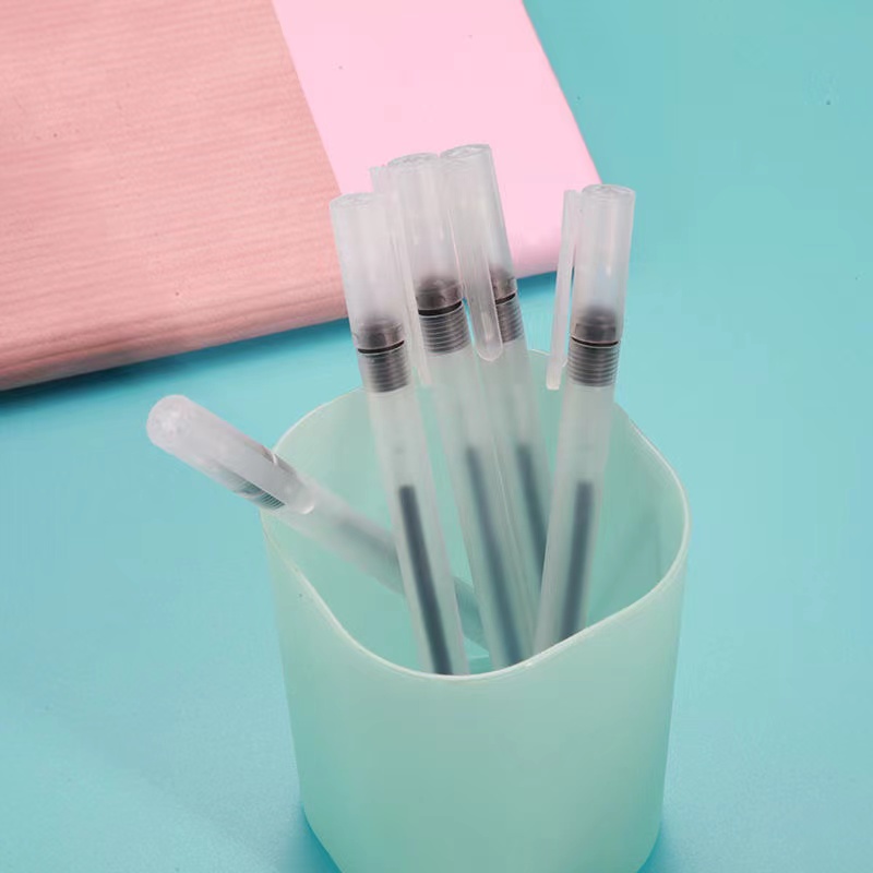10pcs Matte Gel Gel Pen Black 0.5 Needle Pen Signature Pen For Students To Brush Question Or Office Use