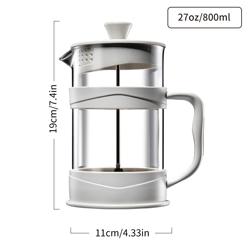 French Press Coffee Maker 4 Level Filtration Coffee Percolator Pot Large  Capacity Manual Teapot Coffee Machine 350/800/1000ML