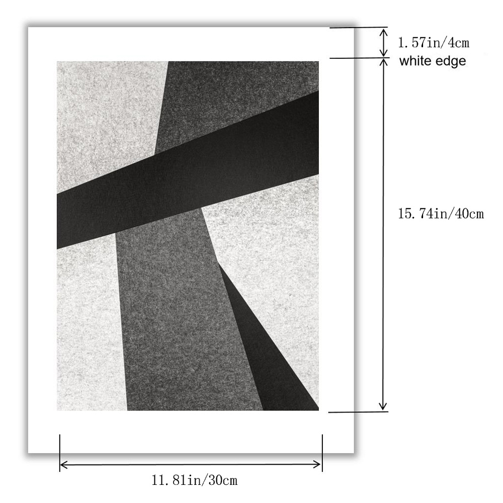 Frameless Abstract Geometric Canvas Painting Black And White - Temu