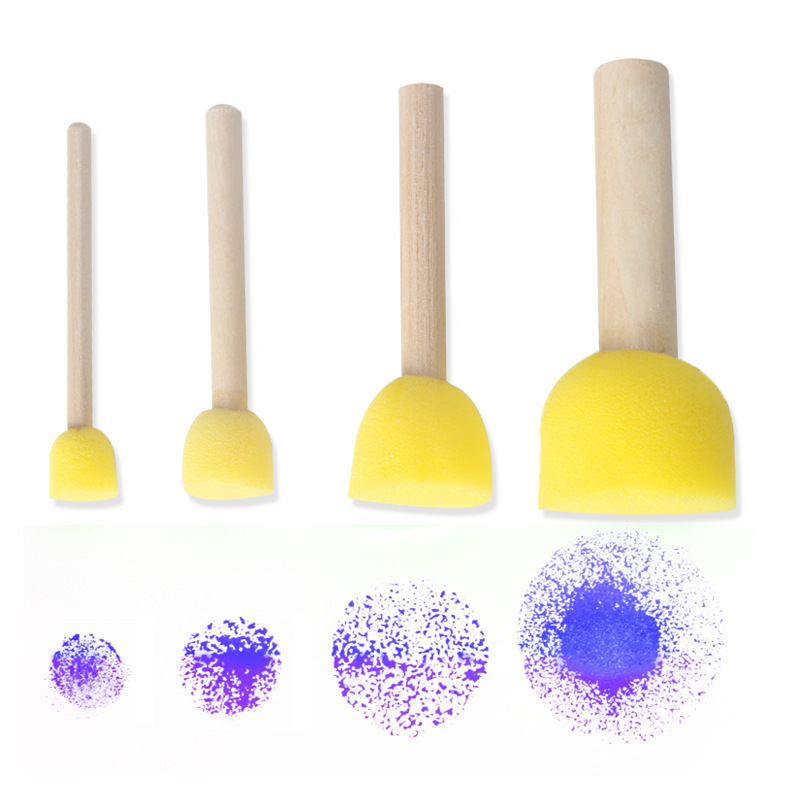 Students' Painting Sponge Brush Mushroom Stick Seal Tools Temu
