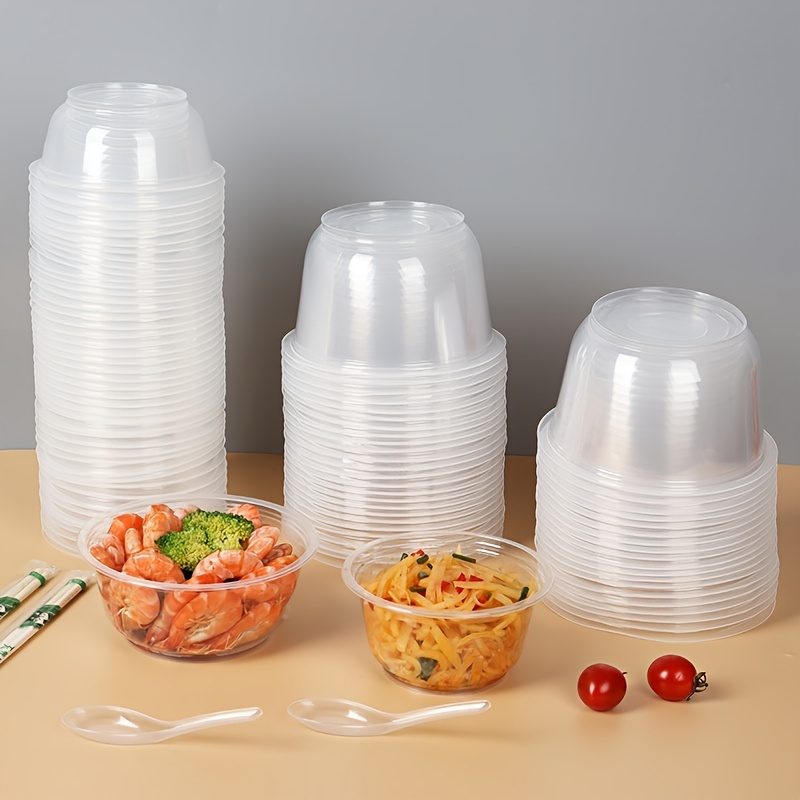 36Oz 50Pcs Large Paper Bowls with Lids Disposable Soup Serving Bowls Bulk  Party
