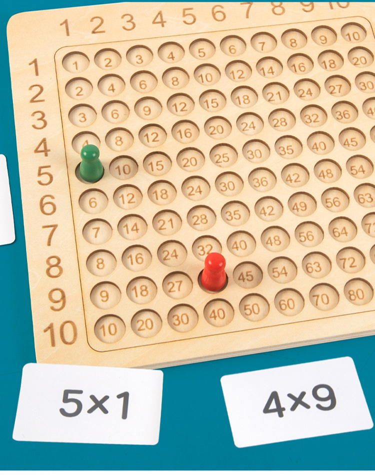 Wooden Math Multiplication Board Game Educational Toys Kids - Temu
