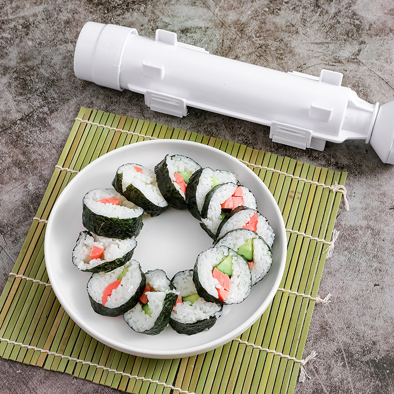 Sushi Mold for Rolls, Plastic 3-Piece Round Commercial Mold