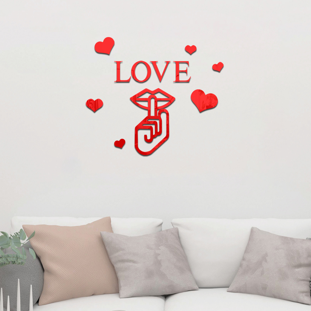 Love Acrylic Mirror Wall Stickers Simple Self adhesive Wall - Temu ...