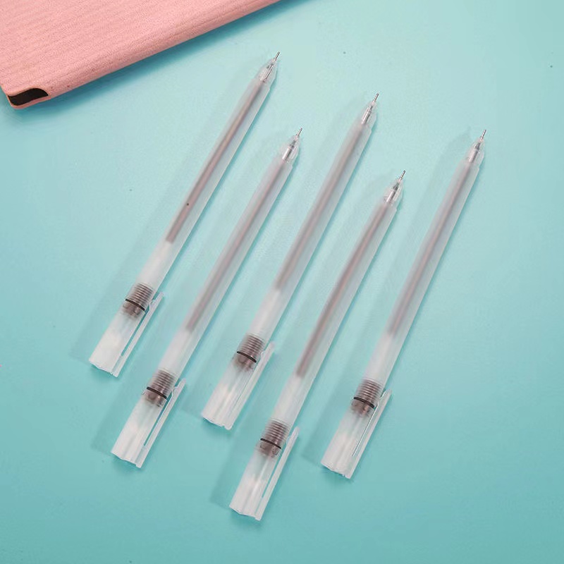 10pcs Matte Gel Gel Pen Black 0.5 Needle Pen Signature Pen For Students To Brush Question Or Office Use