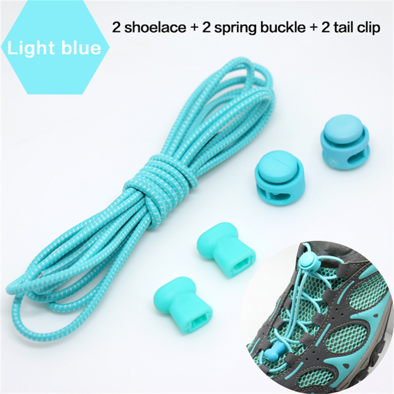1 Pair Lazy Shoelaces With Plastic Lock,candy Color No Tie Shoelace,1m  Length Stretchable Elastic Shoe Laces for Kids Adults Running Shoes 