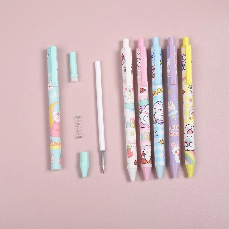 Presse gel stylo noir mignon lapin kawaii