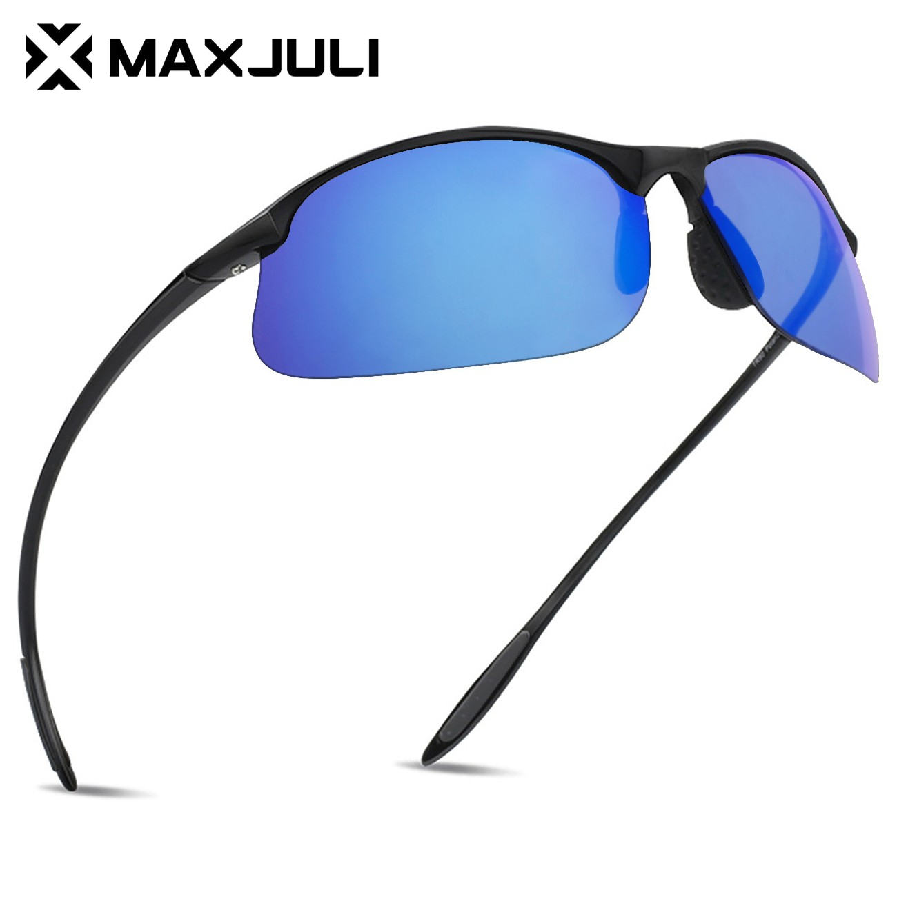  MAXJULI Sports Polarized Sunglasses for Big Heads Men Women  Tr90 Rimless Frame for Running Fishing Baseball Driving (Grey) : Clothing,  Shoes & Jewelry