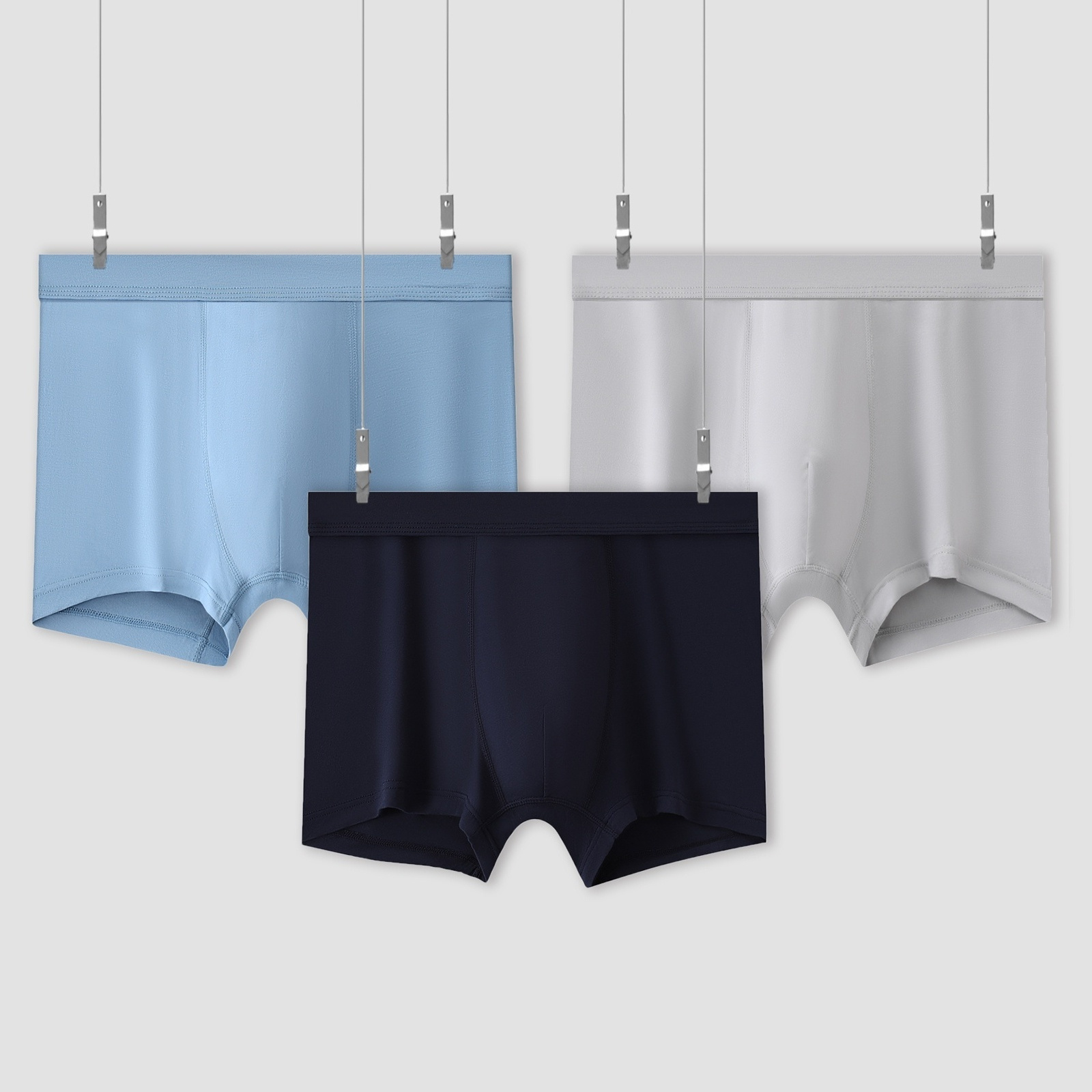 Men's Simple Solid Color Seamless Nude Boxer Briefs - Temu Canada