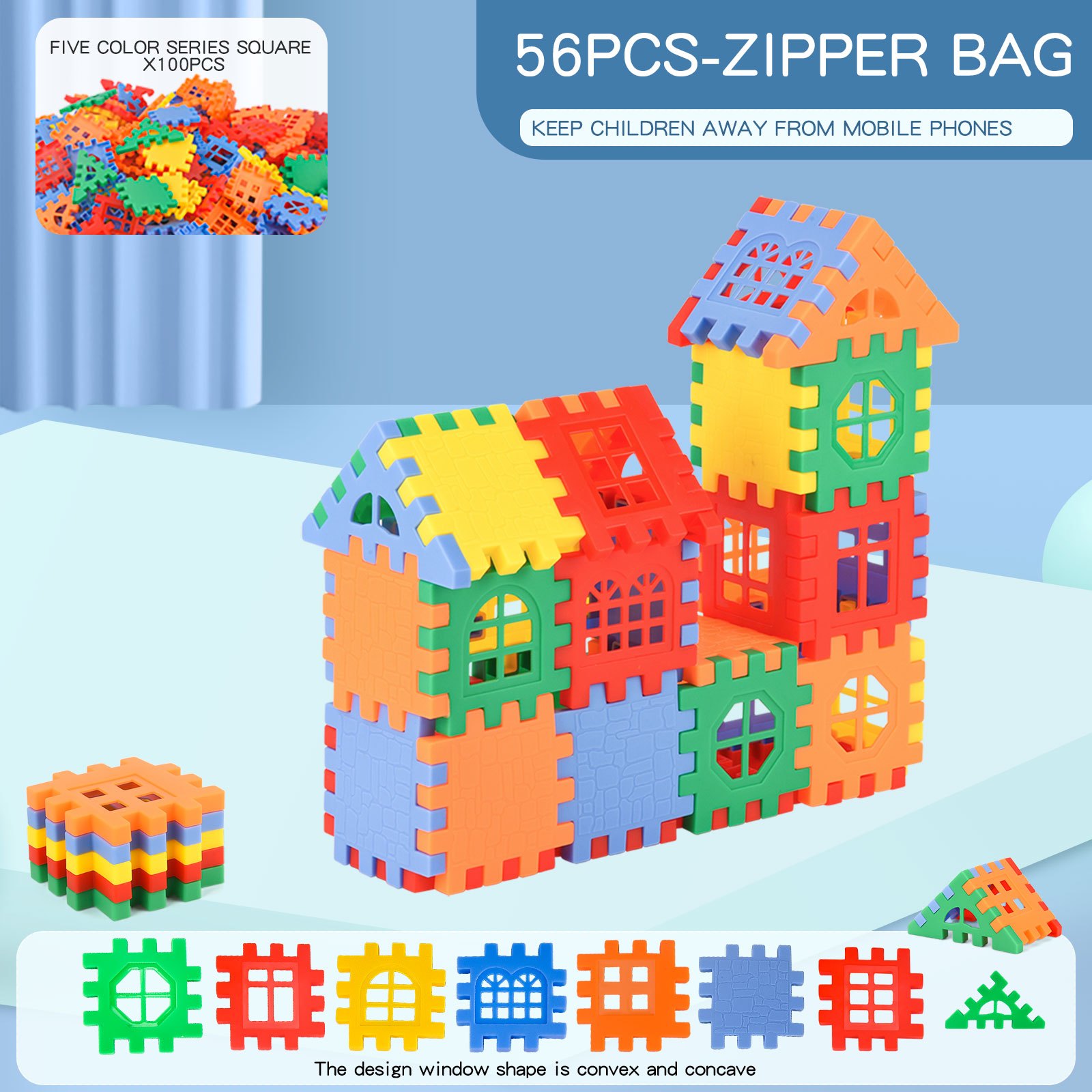 Square plastic building store blocks