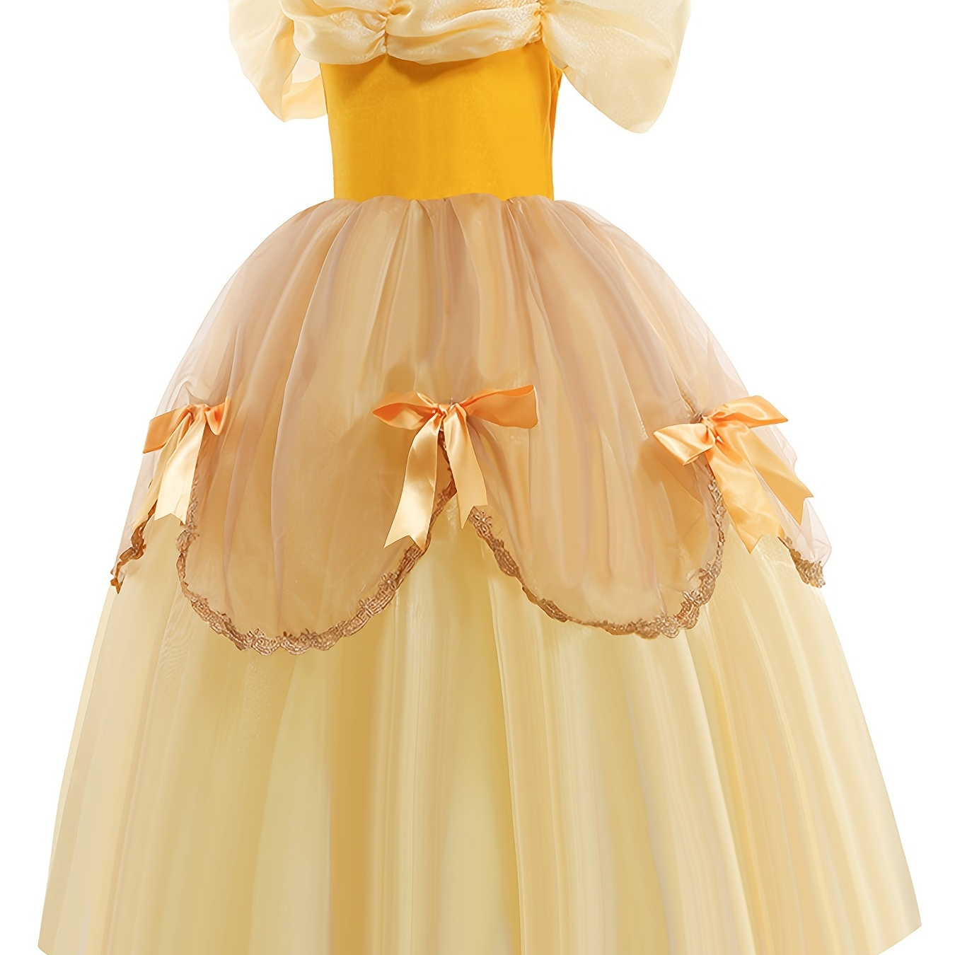 miccostumes Women's Costume Princess Cosplay Yellow Deluxe Ball Gown Party  Prom Dress With Crown Earrings And Gloves : : Toys & Games