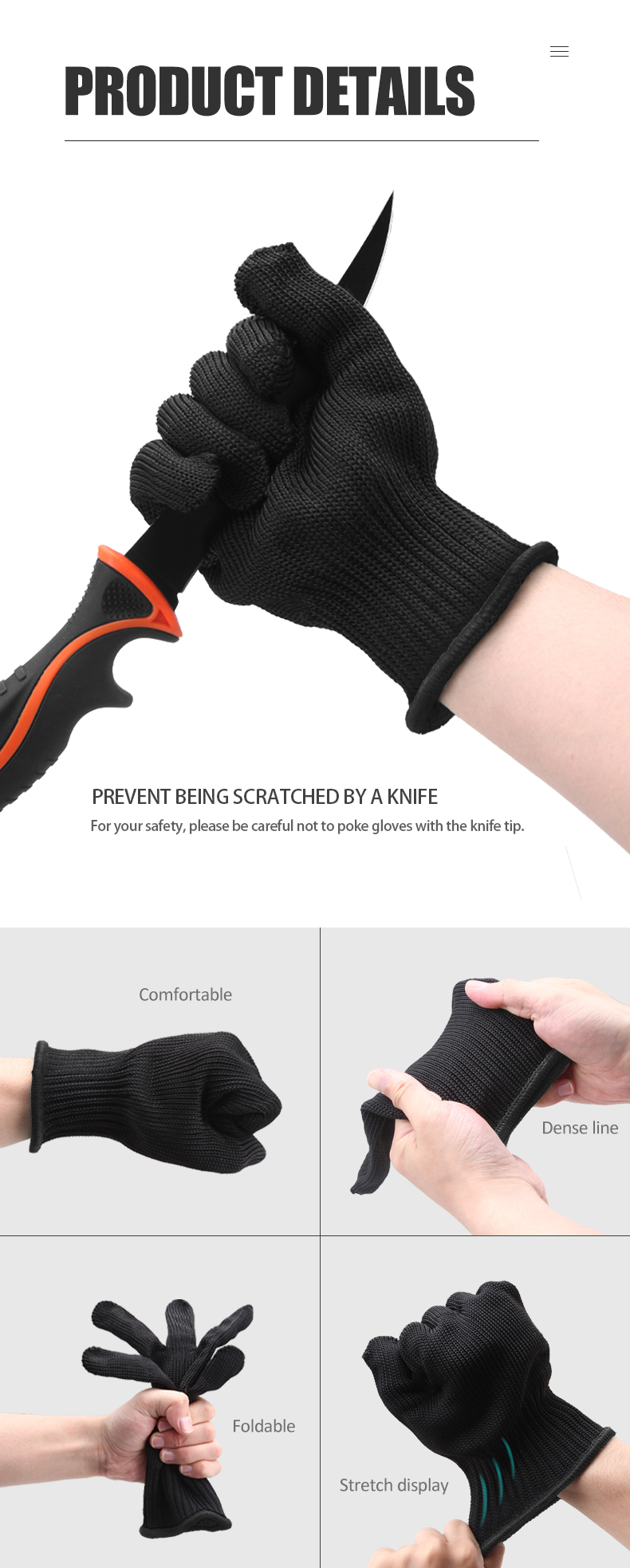 Atisen Wear resistant Cut resistant Gloves Knife resistant - Temu