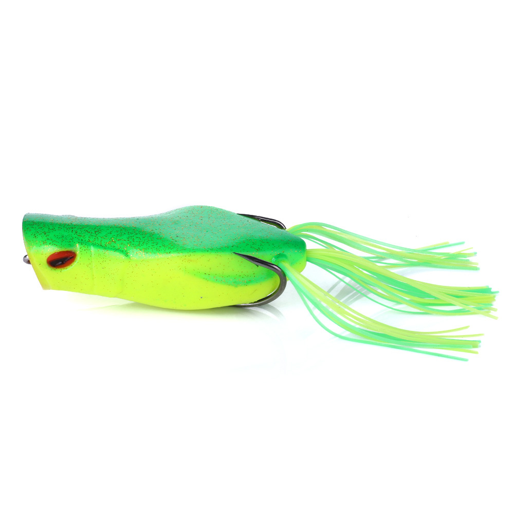 Tigofly 6 pcs/lot UV Green Surface Seaducer Frog Foam Head Popper Bass Fly  Fishing Flies Lures