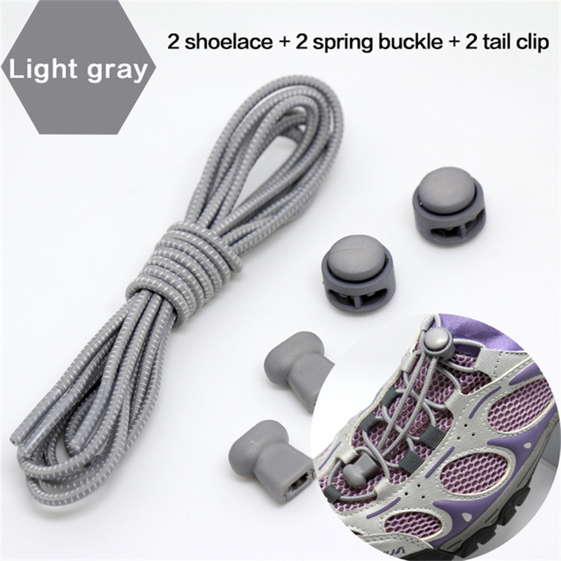 No Tie Shoelaces Elastic Lock Shoe Laces Running Jogging Canvas Sneakers  Trainer