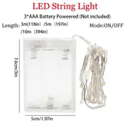 1pc 118in 197in 394in 787in 30 50 100 200led outdoor string lights christmas star lights battery powered not included diy led fairy string light copper wire light holiday lighting garland for christmas wedding party bedroom details 1