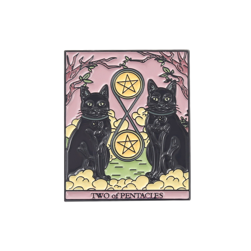 Gothic Sun Moon Stars Cat Enamel Pins