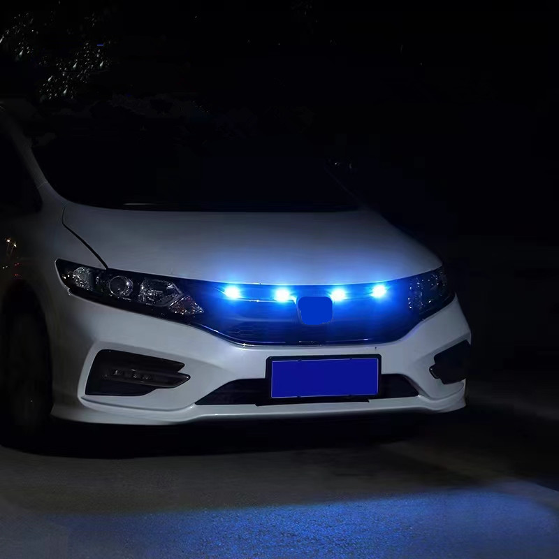 Led Car Grille Lights With App Control Diy Rgb Grille Temu