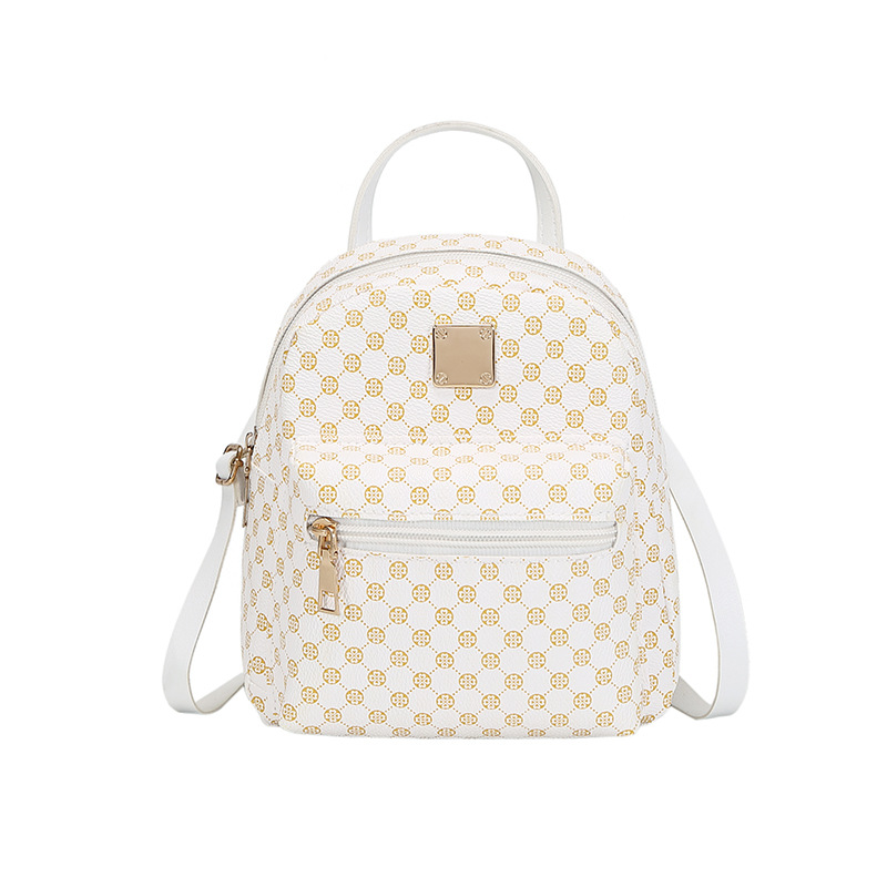 Mini Cute Small Zipper Backpack, Women's Geometric Pattern