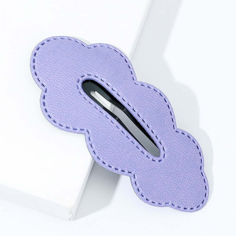 PU Leather Cloud Hair Clip Women's Solid Cartoon Hair Clip